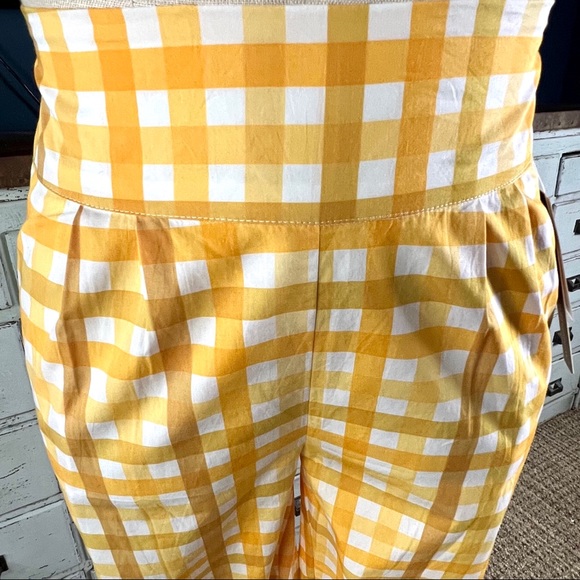 Anthropologie S/W/F Jolie Yellow Gingham Tapered Pants NWT New XS - Picture 4 of 15